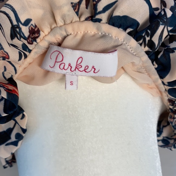 Parker pink Floral cold shoulder mini dress in pink paradise size s - Picture 6 of 6